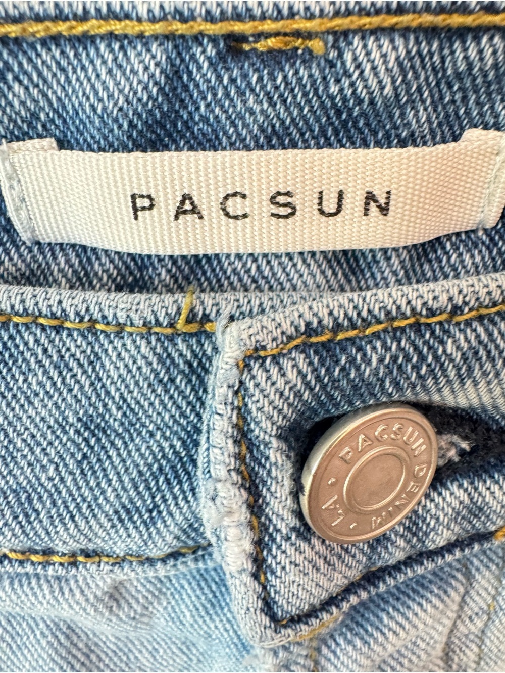 PacSun Panelled Two-Tone Light and Medium Blue High-Rise Jeans - Picture 3 of 9